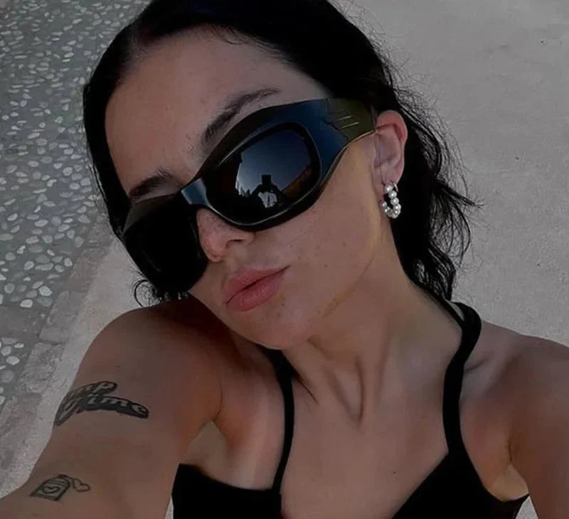  Unisex Cyberpunk Sports Luxury Gold Sliver UV400 Square Sunglasses Eyewear - Unisex Sunglasses - DYAVOR® 