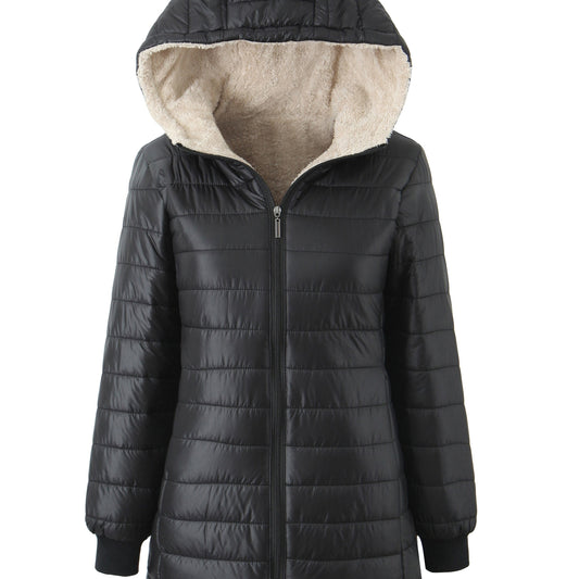  Lotte | Lined women's hooded coat in solid color - 07/112024 1 - DYAVOR® 