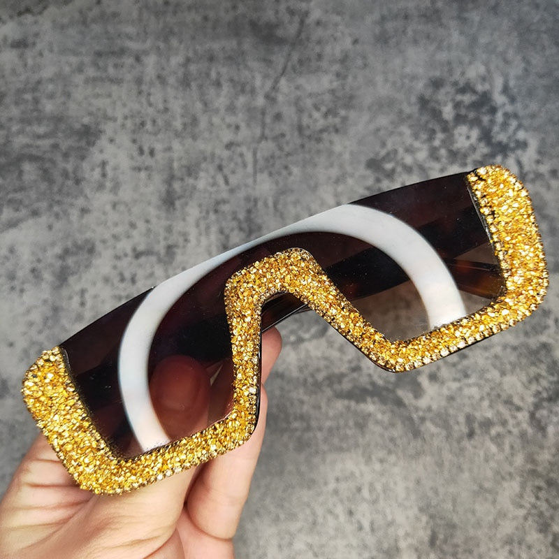  Women's Eyewear Haft Frame Vintage Classic Crystal Party Bling Sunglasses - Women Sunglasses - DYAVOR® 