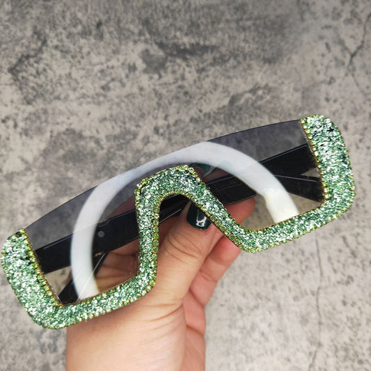  Women's Eyewear Haft Frame Vintage Classic Crystal Party Bling Sunglasses - Women Sunglasses - DYAVOR® 