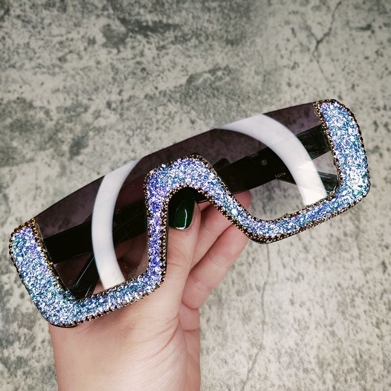  Women's Eyewear Haft Frame Vintage Classic Crystal Party Bling Sunglasses - Women Sunglasses - DYAVOR® 