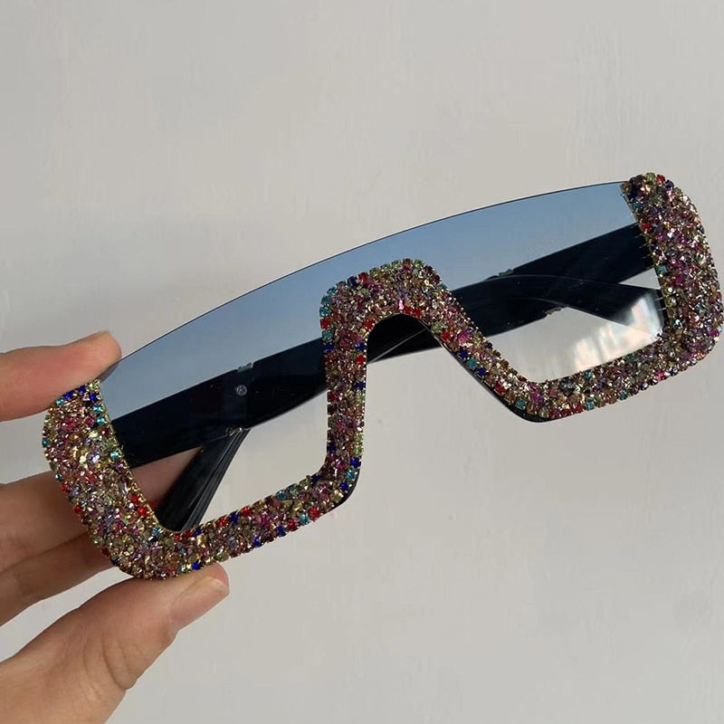  Women's Eyewear Haft Frame Vintage Classic Crystal Party Bling Sunglasses - Women Sunglasses - DYAVOR® 
