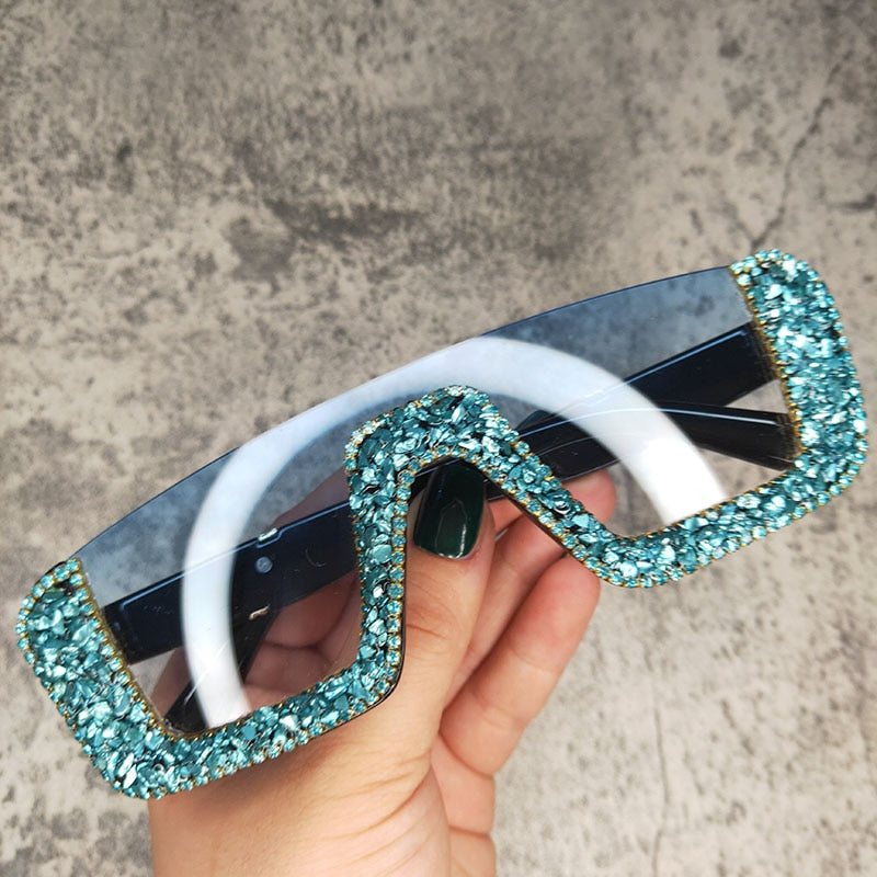  Women's Eyewear Haft Frame Vintage Classic Crystal Party Bling Sunglasses - Women Sunglasses - DYAVOR® 