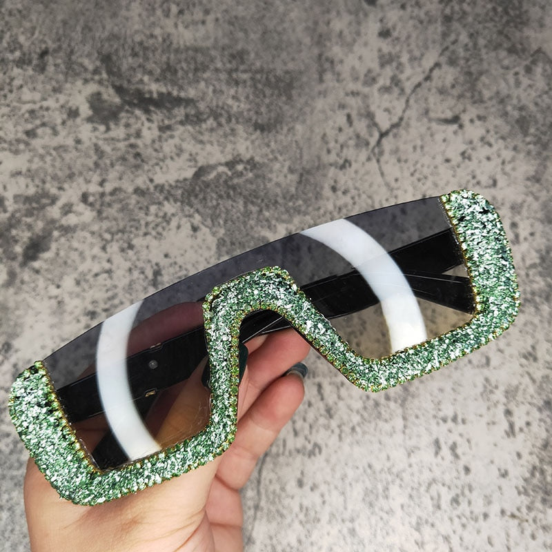  Women's Eyewear Haft Frame Vintage Classic Crystal Party Bling Sunglasses - Women Sunglasses - DYAVOR® 