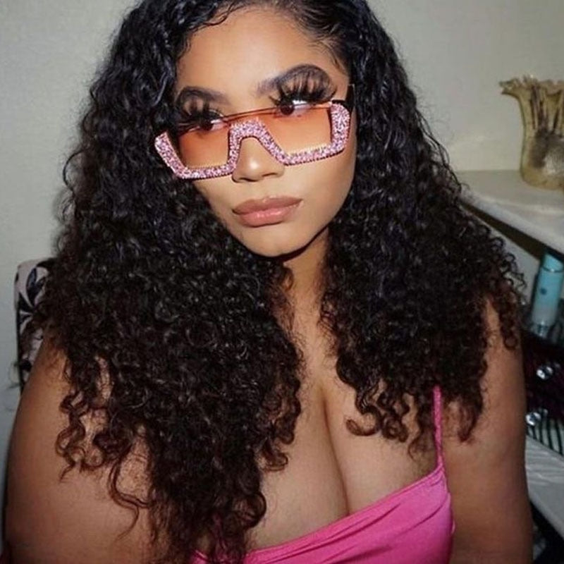  Women's Eyewear Haft Frame Vintage Classic Crystal Party Bling Sunglasses - Women Sunglasses - DYAVOR® 