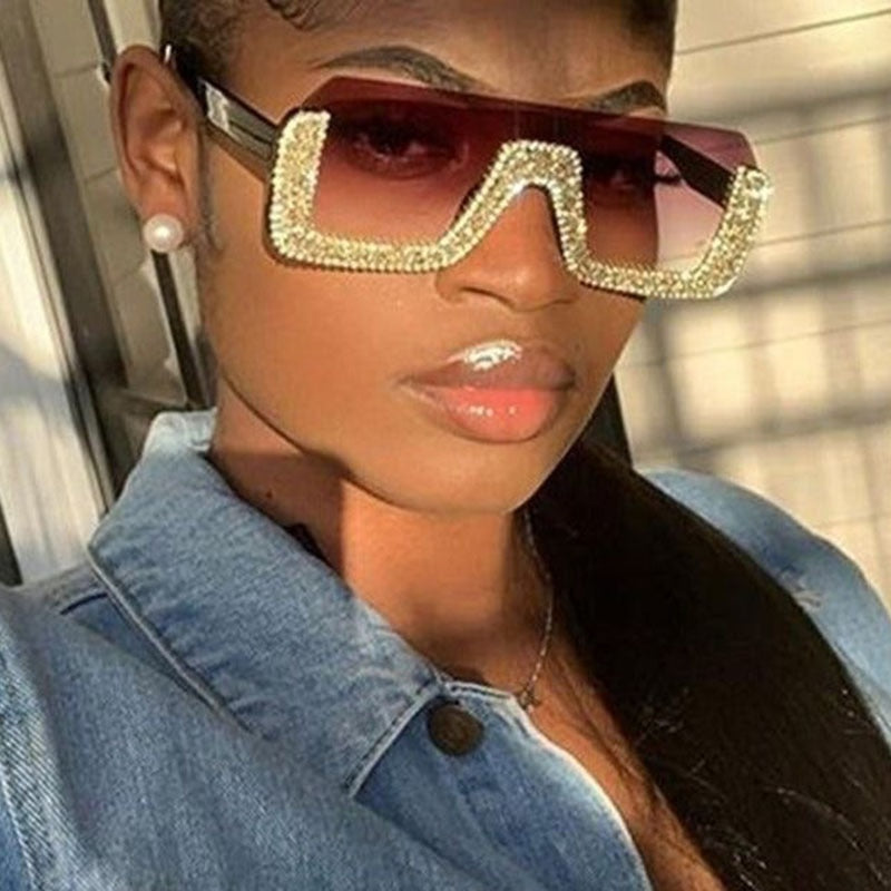  Women's Eyewear Haft Frame Vintage Classic Crystal Party Bling Sunglasses - Women Sunglasses - DYAVOR® 