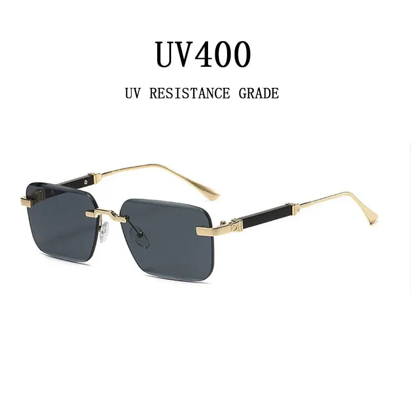  Men and Women Luxury Vintage Rimless UV400 Square Sunglasses - Unisex Sunglasses - DYAVOR® 