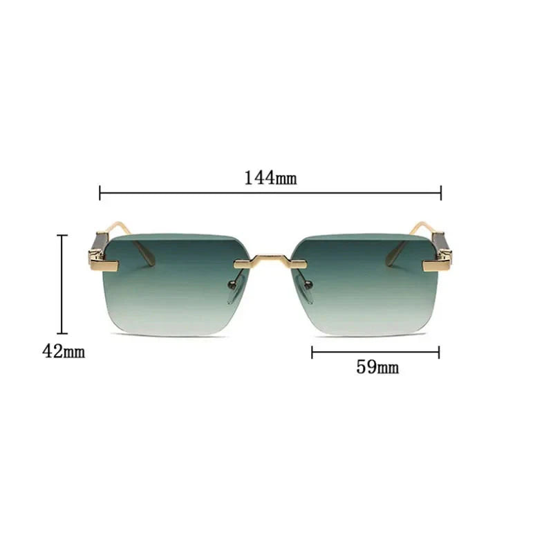  Men and Women Luxury Vintage Rimless UV400 Square Sunglasses - Unisex Sunglasses - DYAVOR® 