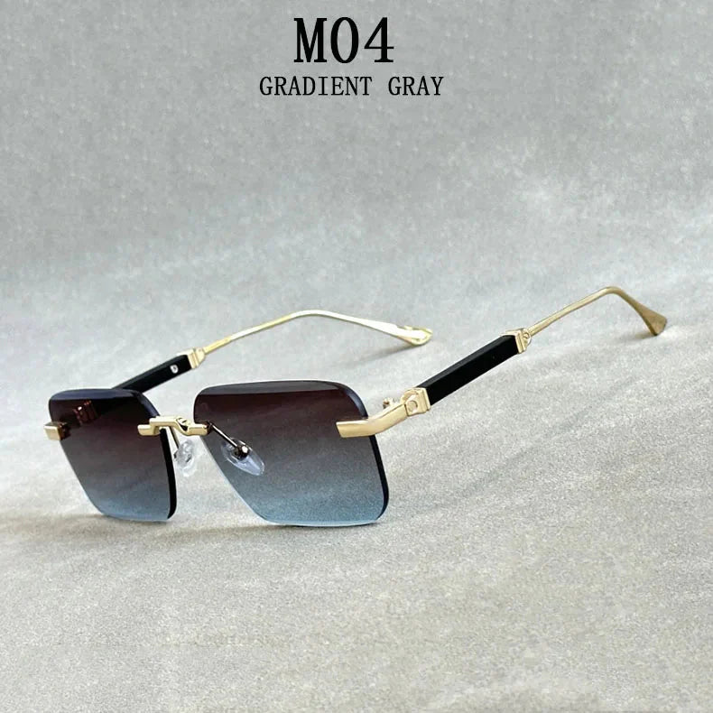  Men and Women Luxury Vintage Rimless UV400 Square Sunglasses - Unisex Sunglasses - DYAVOR® 
