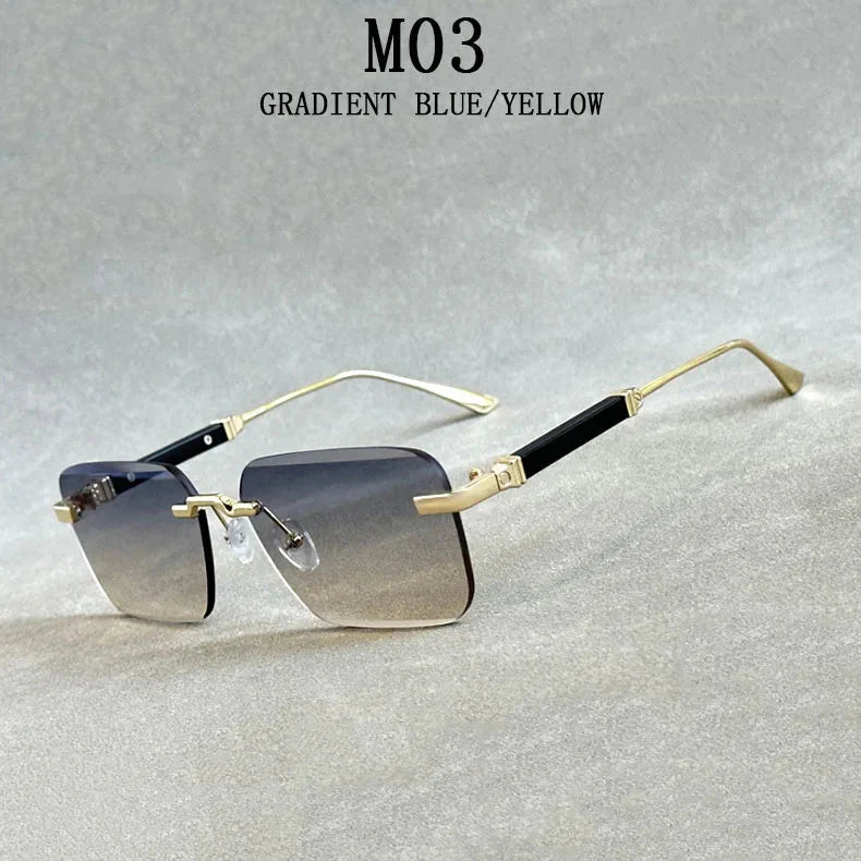  Men and Women Luxury Vintage Rimless UV400 Square Sunglasses - Unisex Sunglasses - DYAVOR® 