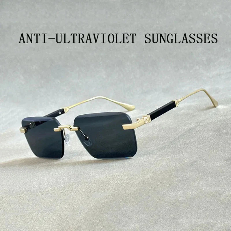 Men and Women Luxury Vintage Rimless UV400 Square Sunglasses - Unisex Sunglasses - DYAVOR® 
