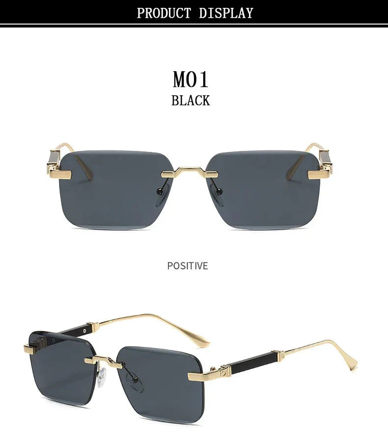  Men and Women Luxury Vintage Rimless UV400 Square Sunglasses - Unisex Sunglasses - DYAVOR® 