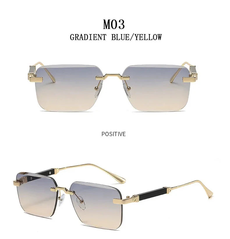  Men and Women Luxury Vintage Rimless UV400 Square Sunglasses - Unisex Sunglasses - DYAVOR® 