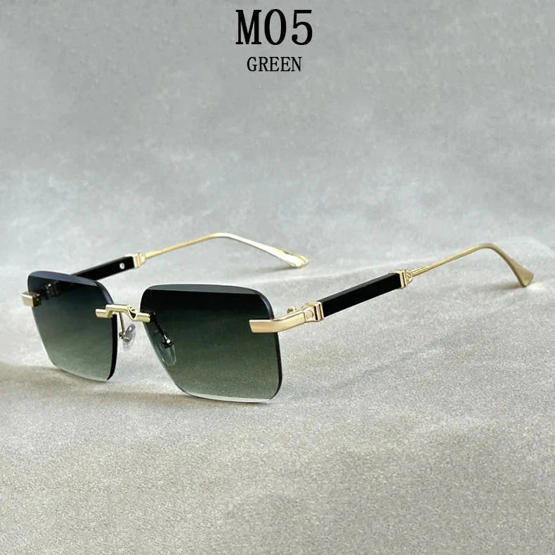  Men and Women Luxury Vintage Rimless UV400 Square Sunglasses - Unisex Sunglasses - DYAVOR® 