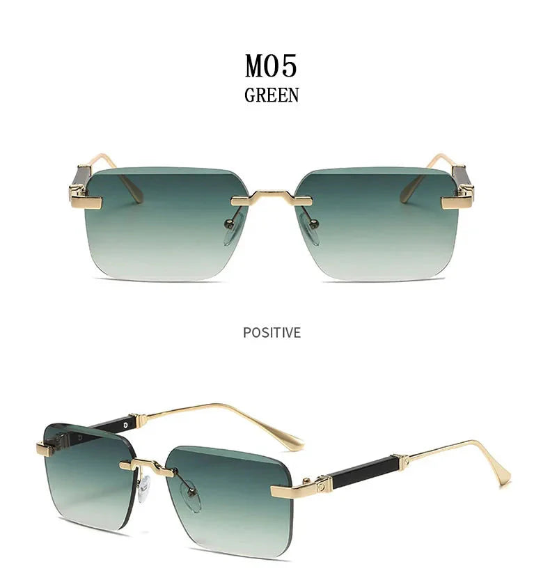  Men and Women Luxury Vintage Rimless UV400 Square Sunglasses - Unisex Sunglasses - DYAVOR® 