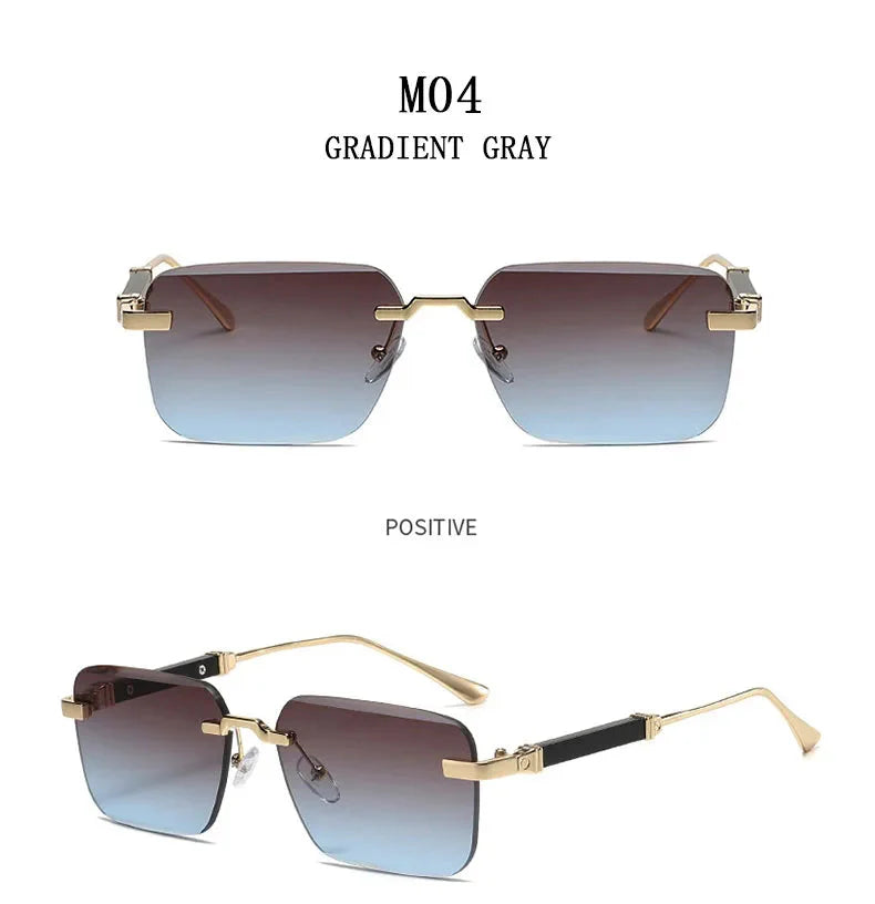  Men and Women Luxury Vintage Rimless UV400 Square Sunglasses - Unisex Sunglasses - DYAVOR® 