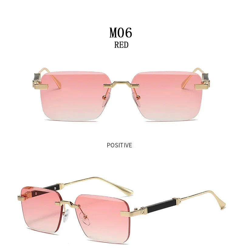  Men and Women Luxury Vintage Rimless UV400 Square Sunglasses - Unisex Sunglasses - DYAVOR® 