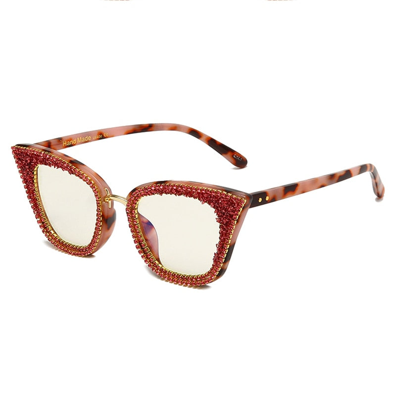  Women's Shiny Rhinestone Diamond Bling Cat Eye Shades Sunglasses - Women Sunglasses - DYAVOR® 