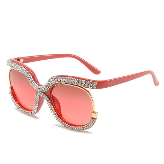  Women's Luxury Crystal Diamond Oversized Round Eyewear Sunglasses - Women Sunglasses - DYAVOR® 