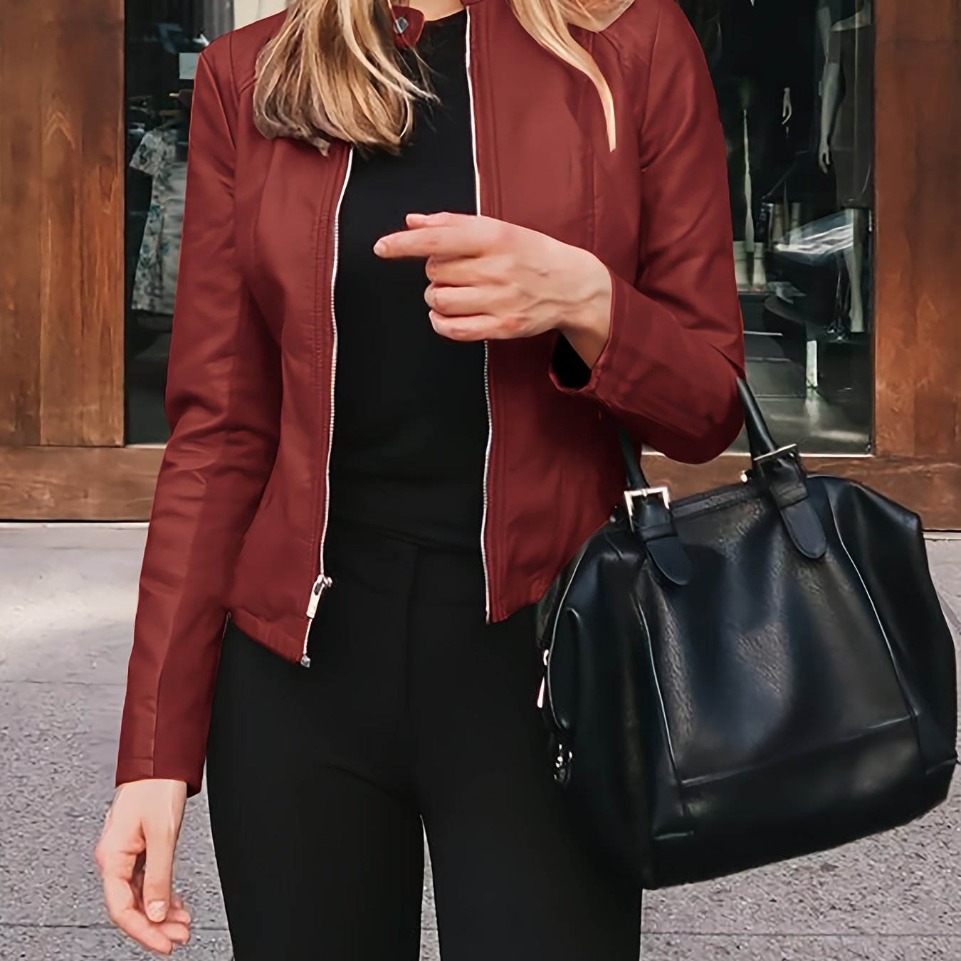  Sophie | PU leather zippered bomber jacket - 07/112024 1 - DYAVOR® 