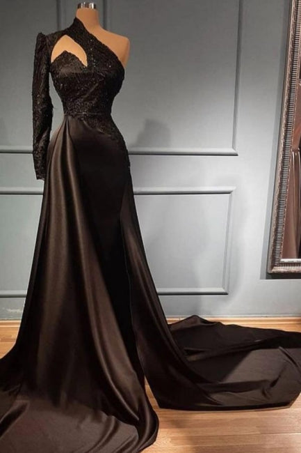  Elegant Evening Dresses Long Black | Prom dresses with sleeves - Prom Dresses - DYAVOR® 