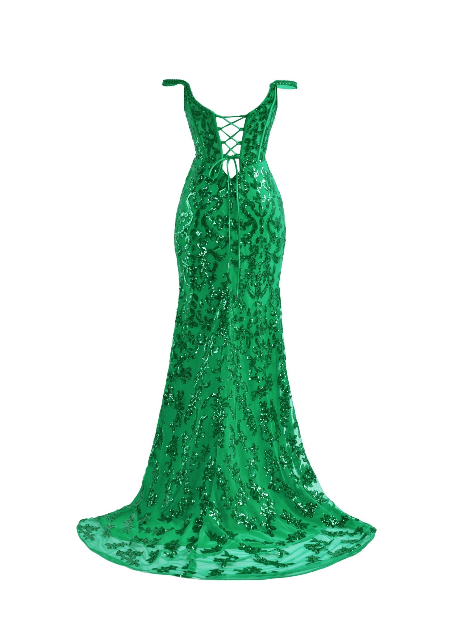  Erryn | Green Sheath Sequins Long Prom Dress with Slit - Prom Dress - DYAVOR® 