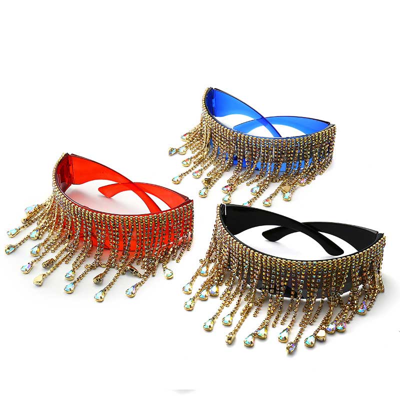  Women's Luxury Diamond Tassel Crystal Design Eyewear Sun Glasses - Women Sunglasses - DYAVOR® 