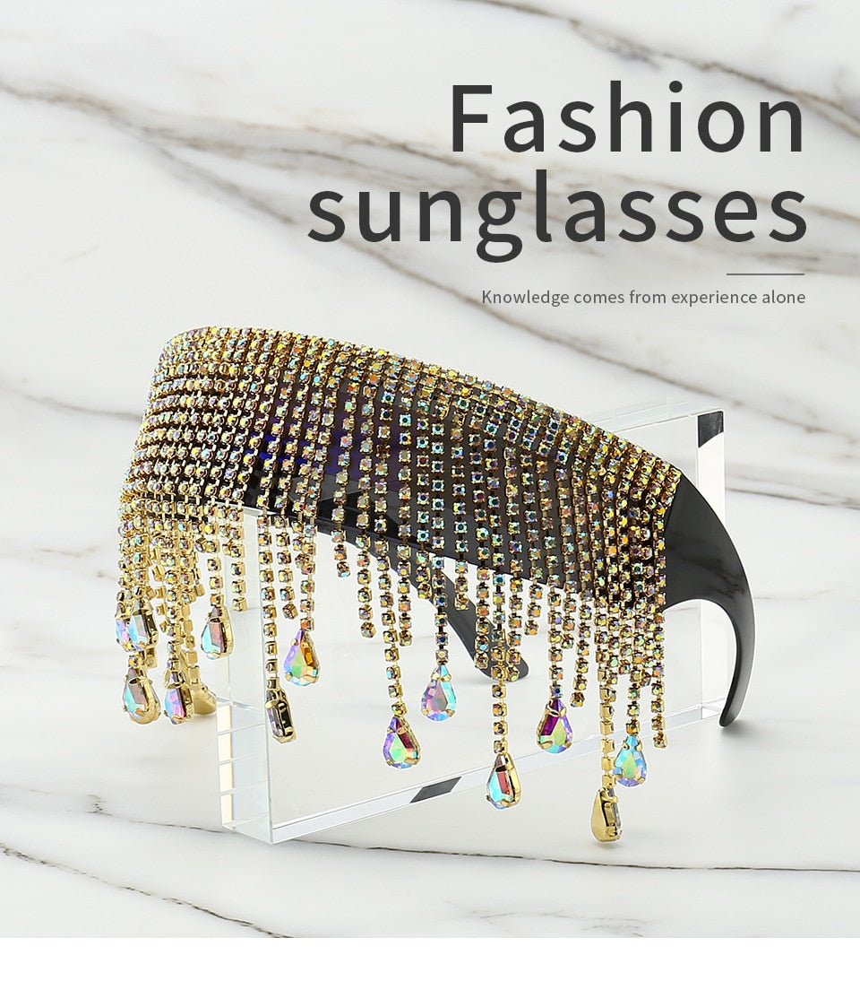  Women's Luxury Diamond Tassel Crystal Design Eyewear Sun Glasses - Women Sunglasses - DYAVOR® 