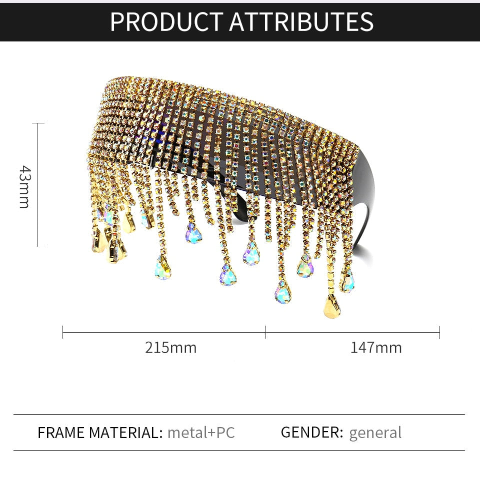  Women's Luxury Diamond Tassel Crystal Design Eyewear Sun Glasses - Women Sunglasses - DYAVOR® 