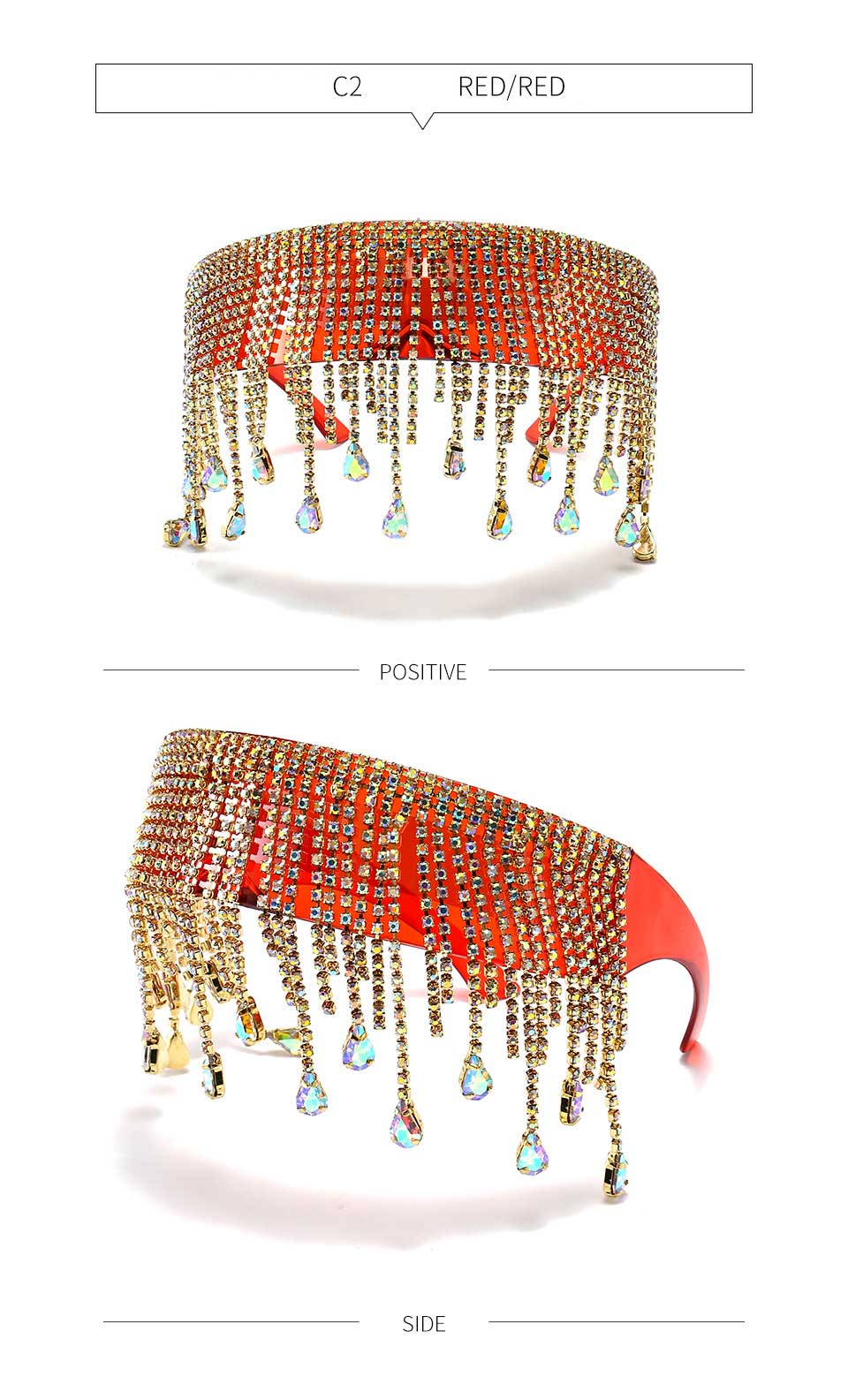  Women's Luxury Diamond Tassel Crystal Design Eyewear Sun Glasses - Women Sunglasses - DYAVOR® 