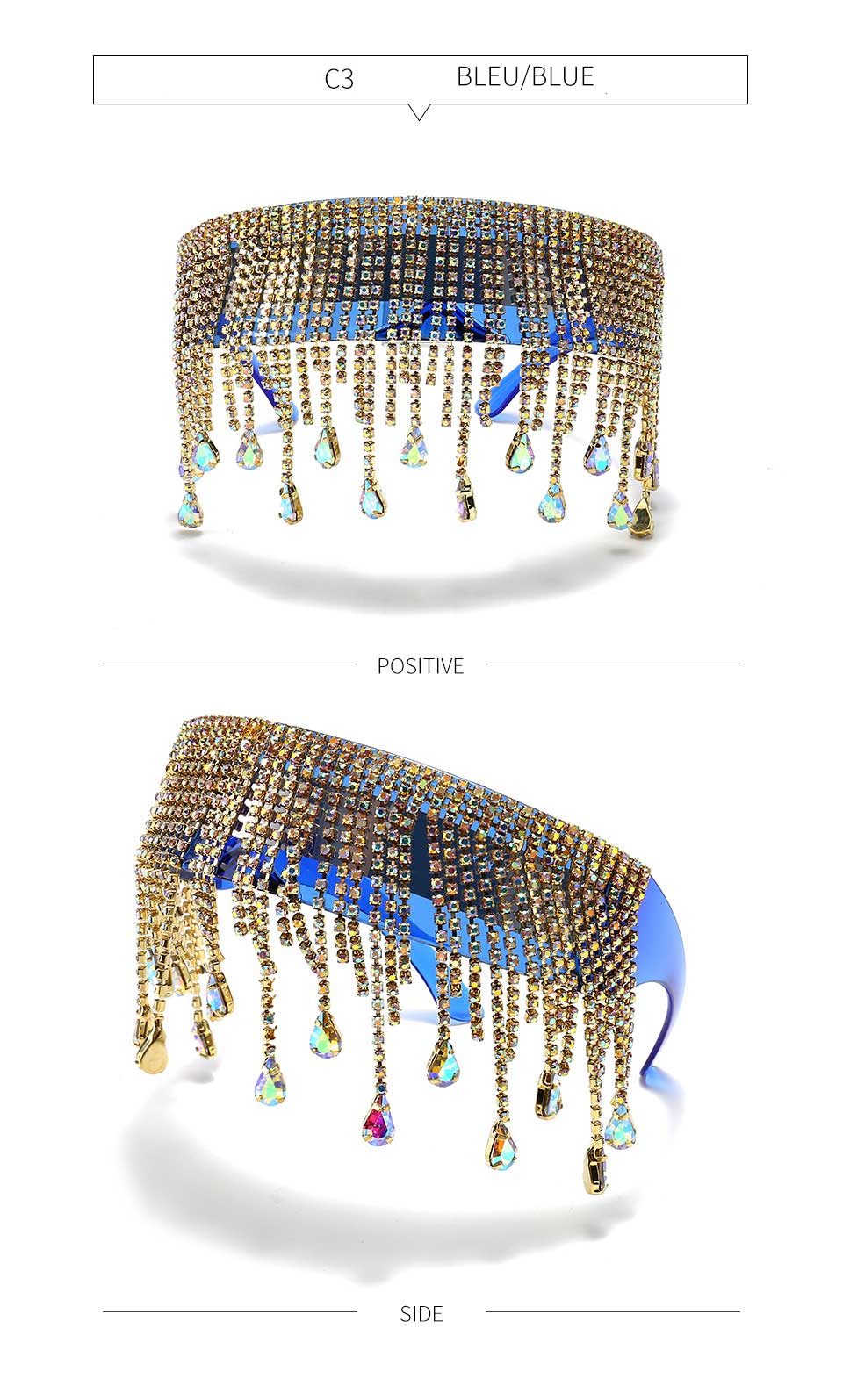  Women's Luxury Diamond Tassel Crystal Design Eyewear Sun Glasses - Women Sunglasses - DYAVOR® 