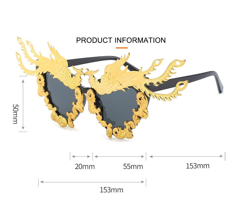  Women's Fashion Luxury Phoenix Colorful Goggle Eyewear Sun Glasses - Women Sunglasses - DYAVOR® 