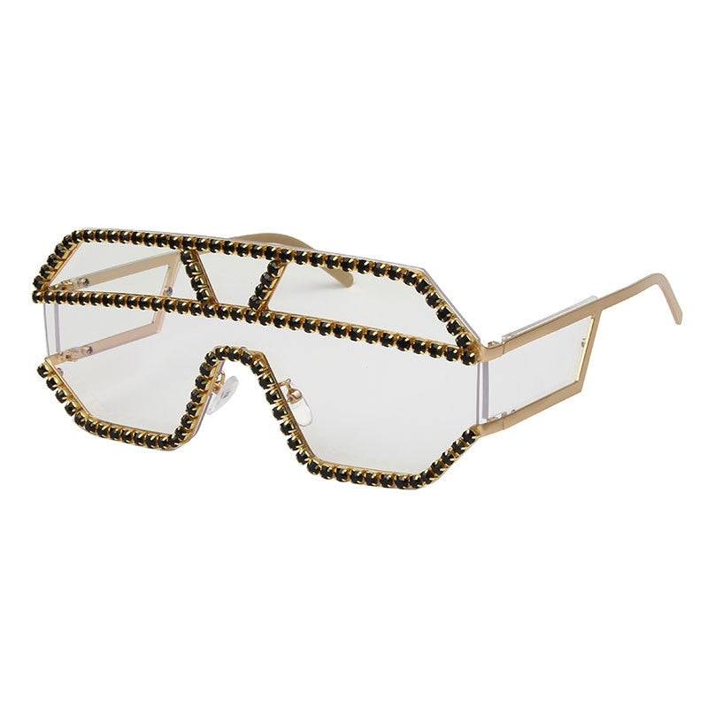  Women's Fashion Oversized Square Rhinestone Eyewear Sunglasses - Women Sunglasses - DYAVOR® 