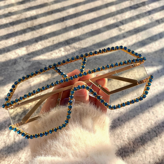  Women's Fashion Oversized Square Rhinestone Eyewear Sunglasses - Women Sunglasses - DYAVOR® 