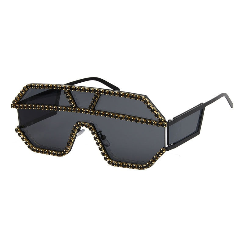  Women's Fashion Oversized Square Rhinestone Eyewear Sunglasses - Women Sunglasses - DYAVOR® 