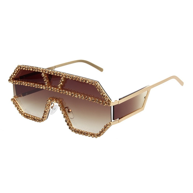  Women's Fashion Oversized Square Rhinestone Eyewear Sunglasses - Women Sunglasses - DYAVOR® 