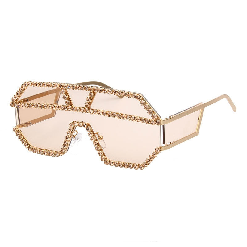  Women's Fashion Oversized Square Rhinestone Eyewear Sunglasses - Women Sunglasses - DYAVOR® 