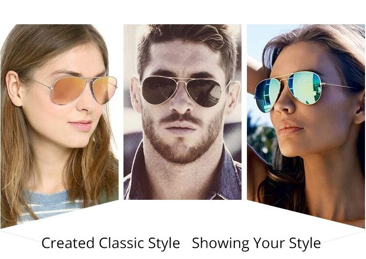  Fashion Pilot Style Aviator Mirrored Sunglasses for Women - Women Sunglasses - DYAVOR® 