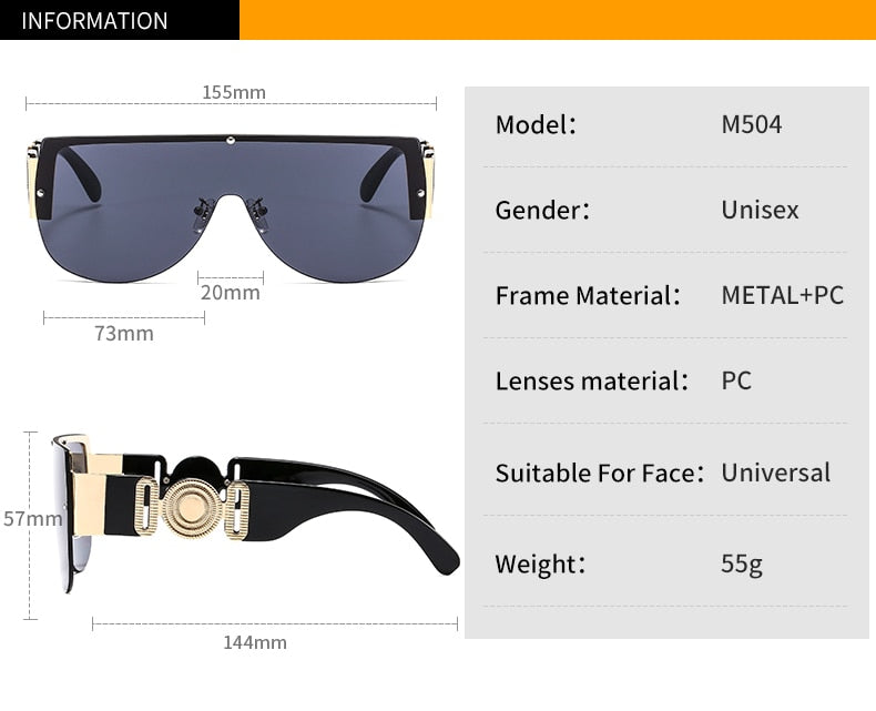  Unisex's Fashion Leopard Luxury Gradients Shield Goggle Sunglasses - Unisex Sunglasses - DYAVOR® 