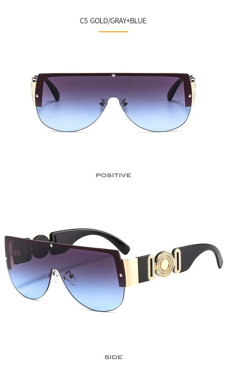  Unisex's Fashion Leopard Luxury Gradients Shield Goggle Sunglasses - Unisex Sunglasses - DYAVOR® 