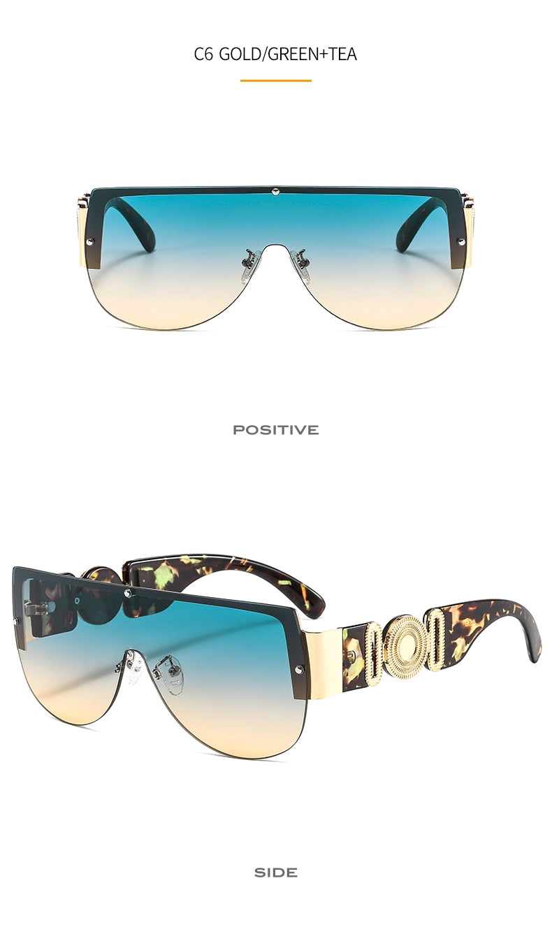  Unisex's Fashion Leopard Luxury Gradients Shield Goggle Sunglasses - Unisex Sunglasses - DYAVOR® 