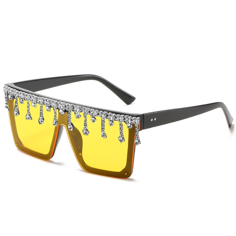  Women's Fashion Square Tassel Oversized UV400 Eyewear Sunglasses - Women Sunglasses - DYAVOR® 