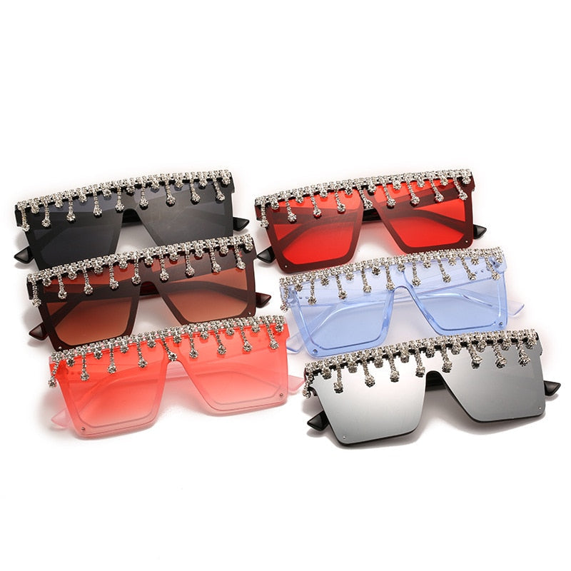  Women's Fashion Square Tassel Oversized UV400 Eyewear Sunglasses - Women Sunglasses - DYAVOR® 