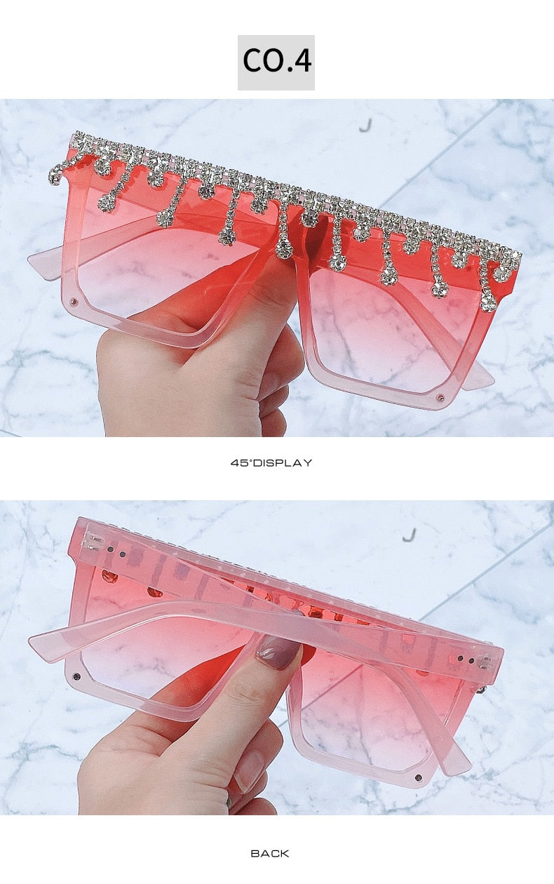  Women's Fashion Square Tassel Oversized UV400 Eyewear Sunglasses - Women Sunglasses - DYAVOR® 