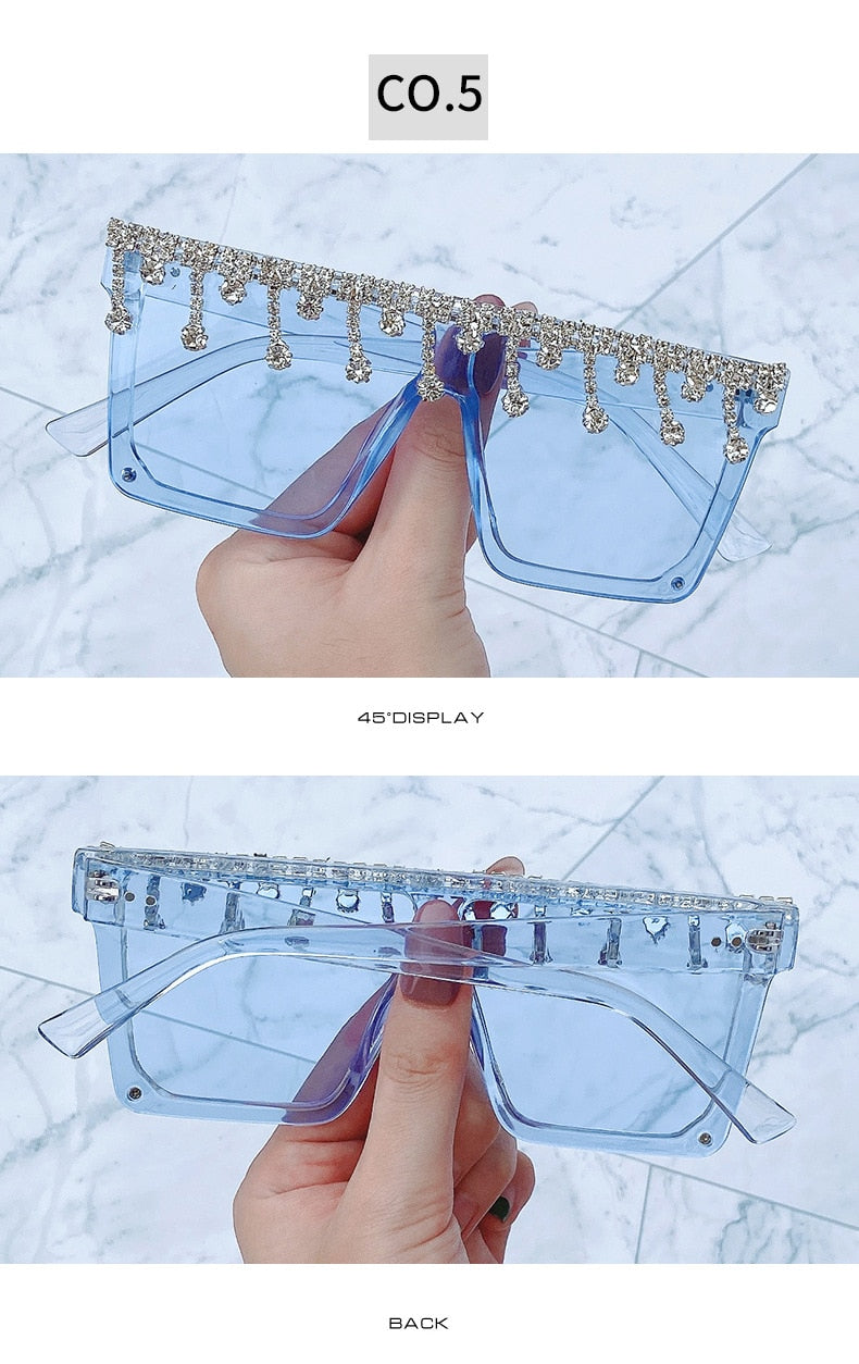  Women's Fashion Square Tassel Oversized UV400 Eyewear Sunglasses - Women Sunglasses - DYAVOR® 