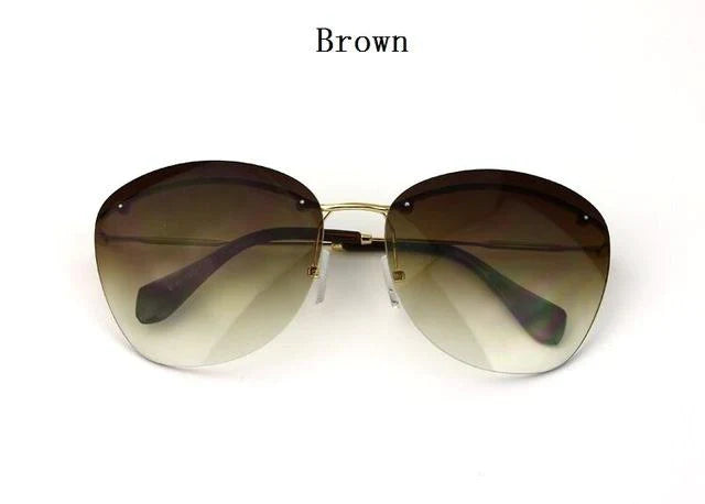  Fashion Vintage Rimless Designer Sunglasses with Coating for Women - Women Sunglasses - DYAVOR® 