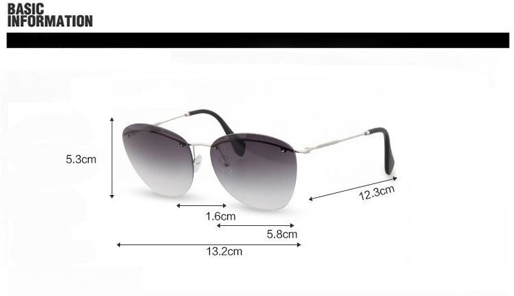  Fashion Vintage Rimless Designer Sunglasses with Coating for Women - Women Sunglasses - DYAVOR® 