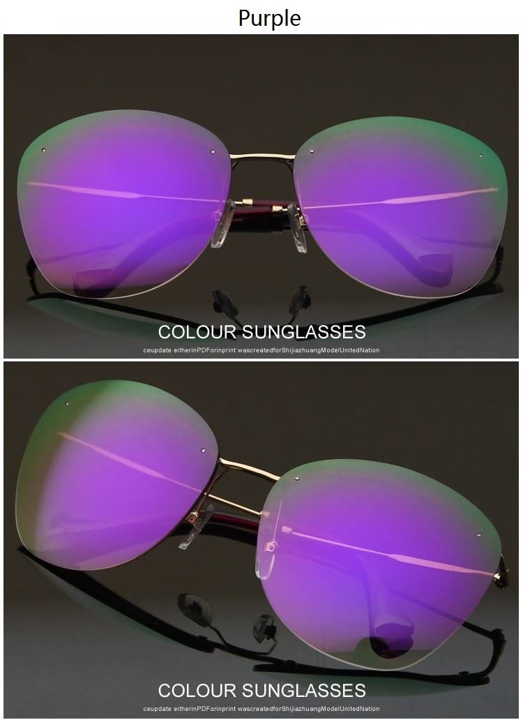  Fashion Vintage Rimless Designer Sunglasses with Coating for Women - Women Sunglasses - DYAVOR® 