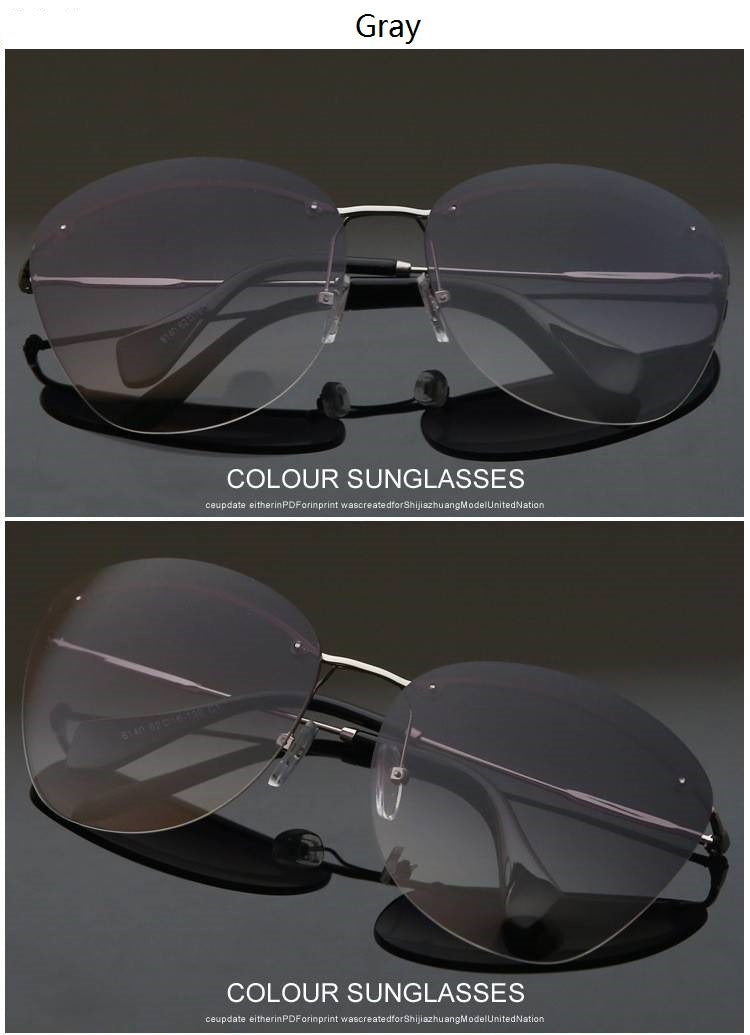  Fashion Vintage Rimless Designer Sunglasses with Coating for Women - Women Sunglasses - DYAVOR® 