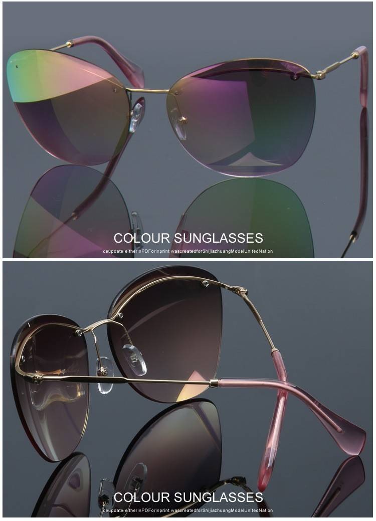  Fashion Vintage Rimless Designer Sunglasses with Coating for Women - Women Sunglasses - DYAVOR® 